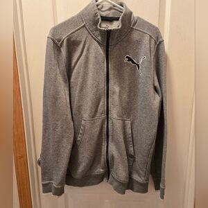 Puma Men's Size M Gray Long Sleeve Full Zip Collared Jacket/Sweatshirt